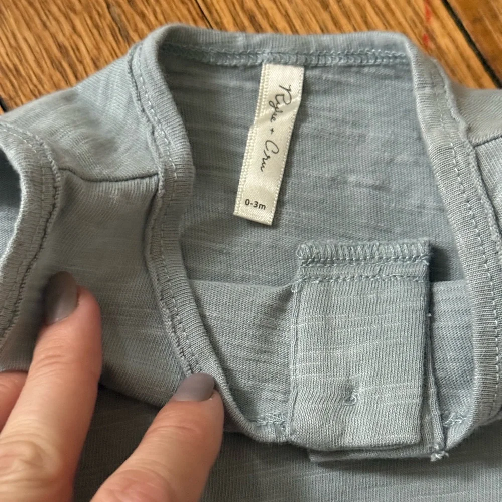 Rylee + Cru Tan Striped and Blue Tank Tops - Size 0-3 Months